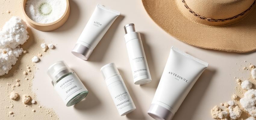 Summer Solstice skincare kit flatlay